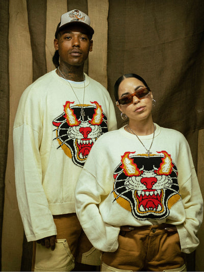 “Flaming Panther” Knit Sweater - ALTAMAR
